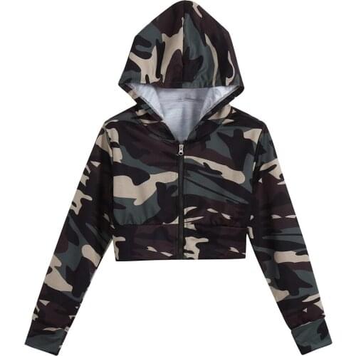 2020 New Fashion Womens Camouflage Print Shirt Long Sleeve Shirt Hoodie Street Clothes Antique Top Long Sleeve Top