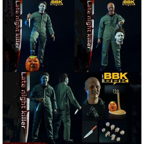 BBK BBK009 1/6 Halloween Late Night Killer Mike 12‘’ Male Soldier Action Figure Model Doll Full Set Toy for Fans