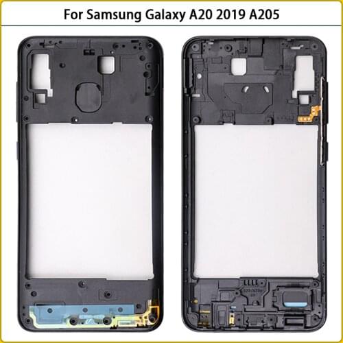 10PCS For Samsung Galaxy A20 2019 A205 M-A205F A205DS Middle Frame Phone Housing Bezel Chassis Case With Buttons Replace