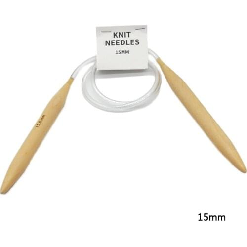 15/20/25mm Circular Wood Knitting Needles with Plastic Tube Sweater Crochet Hook C63B