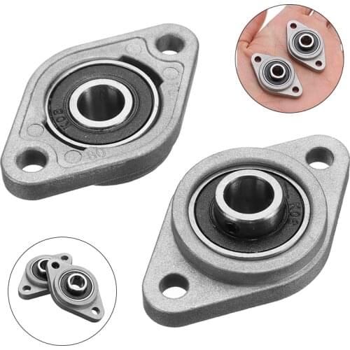2x Flange Block Bearings KFL08 Series Zinc Alloy Rhombic Pillow Block Bearing Housings 8mm Bore Diameter Hardware Machinery
