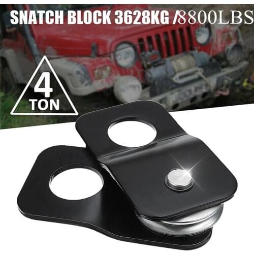 4 Ton Metal Heavy Duty Vehicle Recovery Winch Pulley Snatch Block for ATV UTV