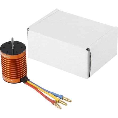 9T 4370 KV 4 Poles RC Sensorless Brushless Motor for 1/10 RC Car Truck Boat
