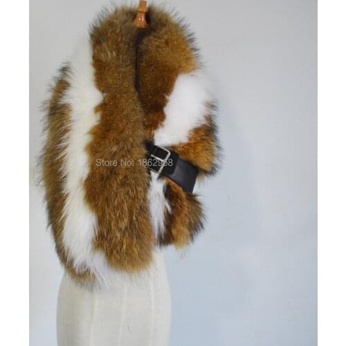 Free Shipping SJ703 Fashionable Free Size Girls Wholesale Canada Design Raccoon Fur Scarf