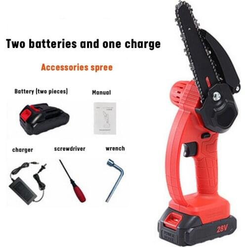 Cordless 6 Inch Electric Chain Saw Woodworking Pruning Cutter for Rechargeable Battery Garden Tool