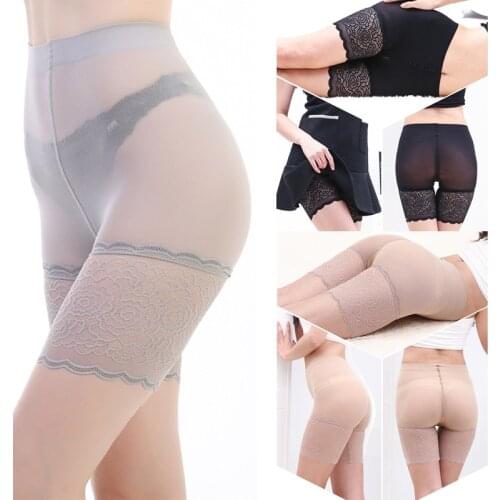 Safety Panties For Sexy Ladies Lace High Stretch Seamfree Womens Underpants Net Cloth Splicing Mesh Body Shaping