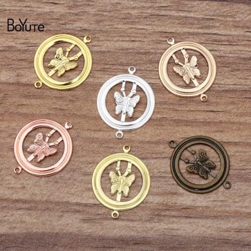 BoYuTe (100 Pieces/Lot) 17MM Metal Brass Butterfly Connector Charms Pendant Diy Hand Made Jewelry Findings Components