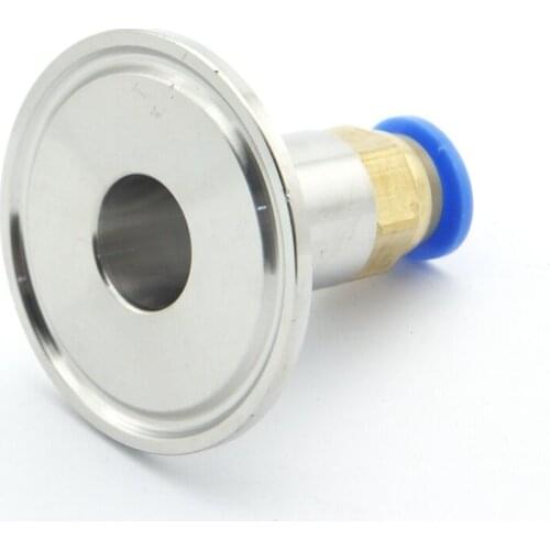 6mm Hose Tube Push In Fitting x 25mm Ferrule OD 304 Stainless Steel Sanitary Connector Pipe Fitting Fit 0.5" Tri Clamp