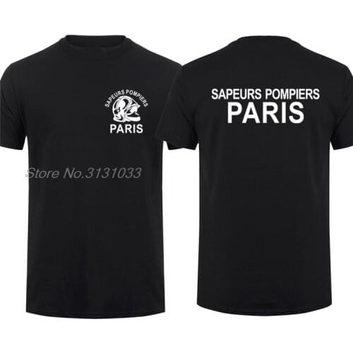 Sapeurs Pompiers Paris T Shirt Men France Firefighter Fire Department Brigade T-shirt Short Sleeve Cool Tops Cotton Tshirt Tees