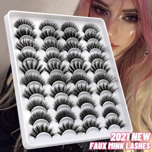 GROINNEYA Eyelashes 5/8/10/20 pairs 3D Faux Mink Lashes Natural False Eyelashes Dramatic Volume Lashes Makeup Eyelash Extension