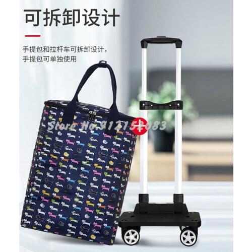 Airplane Wheel Shopping Cart Household Trolley Cart Waterproof Printing Shopping Small Cart Net Celebrity Shopping Artifact Fold
