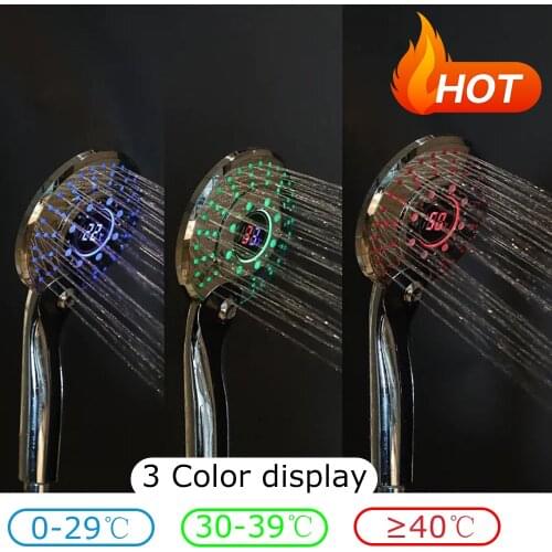 LED Shower Digital Temperature Control Shower Sprayer watering can for shower 3 Spraying Mode Water Saving Shower Filter shower