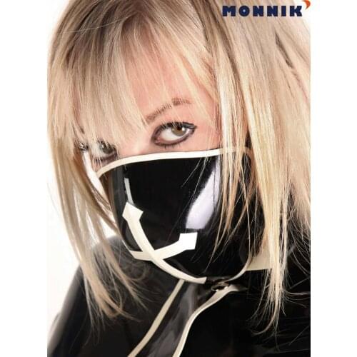 MONNIK latexLatex Masks with Cross Trim Rubber Party Masks Gummi 0.4mm Unique New Latex mask