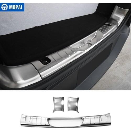 MOPAI Car Interior Rear Trunk Bumper Guard Plate Wrap Angle Door Sill Plate Scuff Protect for Jeep Cherokee 2014+ Accessories