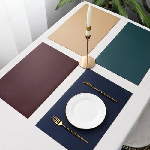 Washable Table Pad Mat Leather Placemats Tablemats Stain-Resistant Dining Disc Bowl Pad Coaster Non-slip Decoration