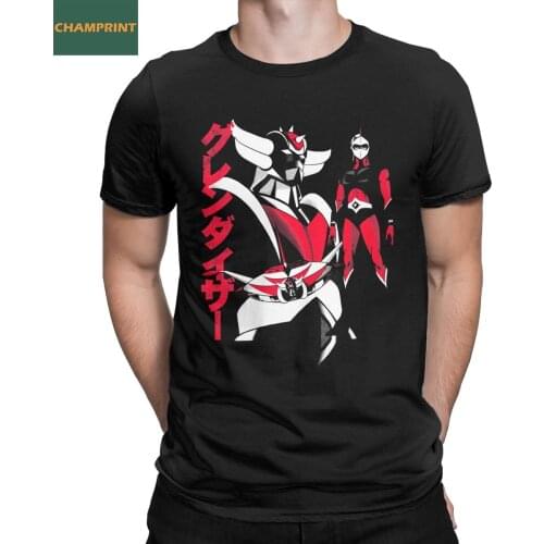 Mens T-Shirts Gurendaiza UFO Robot Goldrake Grendizer Anime Vintage Cotton Tees Short Sleeve T Shirts Crewneck Clothes Printing