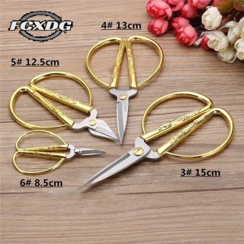 4-piece Set Sharp Stainless Steel Craft Scissors European Retro Zig Zag Fabric Scissors Sewing Tools Cross Stitch Scissors Yarn
