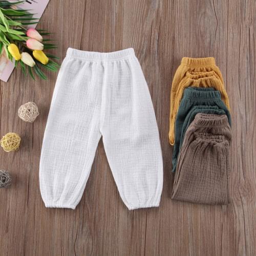 New 2020 Toddler Kids Baby Boys Girls Wrinkled Cotton Vintage Bloomers Bottoms Pants Outfits Trousers New