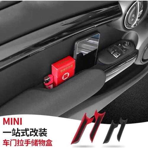 New Door Storage Box Interior Handle ABS Storage Container Phone Holder For Mini Cooper S JCW F55 F56 Hatchback Car Accessories