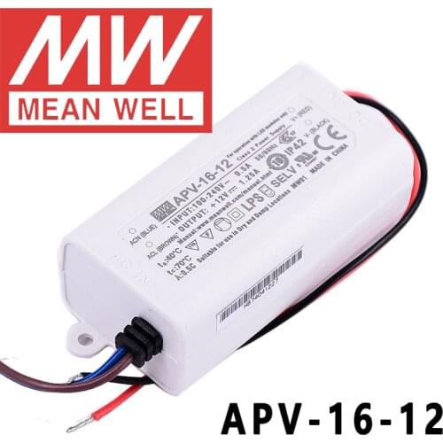 Original Mean Well APV-16-12 meanwell 12V/1.25A Constant Voltage design 15W Single Output LED Switching Power Supply