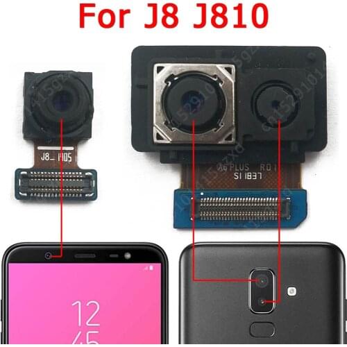 Original For Samsung Galaxy J8 J810 Front Rear View Back Camera Frontal Main Facing Camera Module Flex Replacement Spare Parts