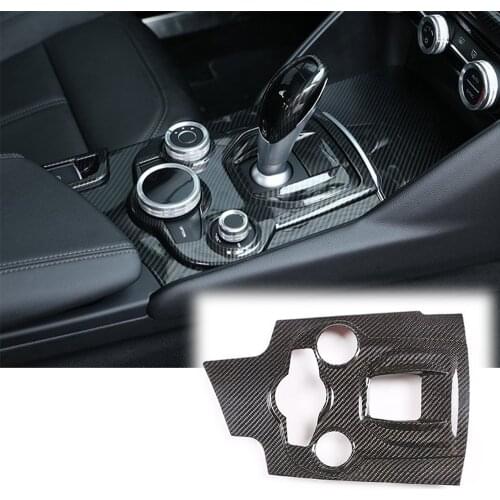 Real Carbon Fiber Center Console Gear Shift Trim For Alfa Romeo Giulia 2017-2019