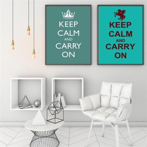Home decor poster KEEP CALM AND CARRY ON Vintage Poster Movie Poster Canvas Pictures for Living Room Wall Art Paint Coffee room