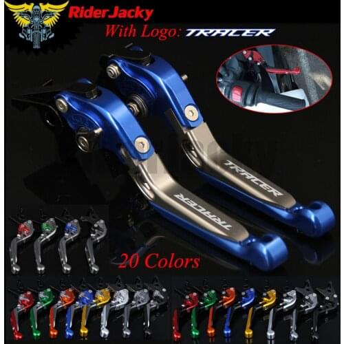 RiderJacky LOGO "TRACER" Motorcycle CNC Brake Clutch Levers For Yamaha MT-07 MT-09 MT-10 TRACER 2014-2017 Extendable Foldable