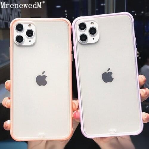Candy Color Silicone Bumper Trasparent Case For iPhone 11 Pro 12Mini 7 8 Plus X Xr Xs Max SE2 Shockproof Clear Matte Phone Cover