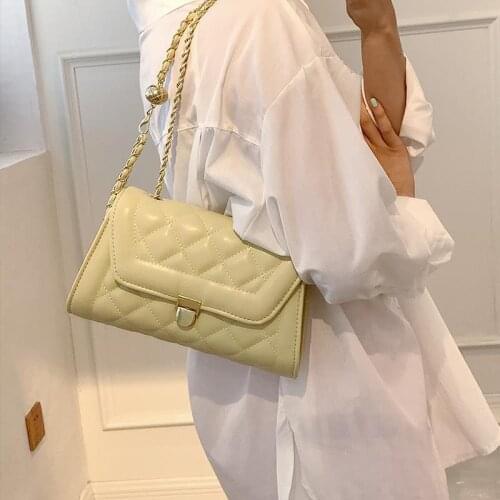 Crossbody Bags Designer Shoulder Bag Female Handbag Women Bag Simple Chain All-match Fashion 2021 New PU Leather Diamond Lattice