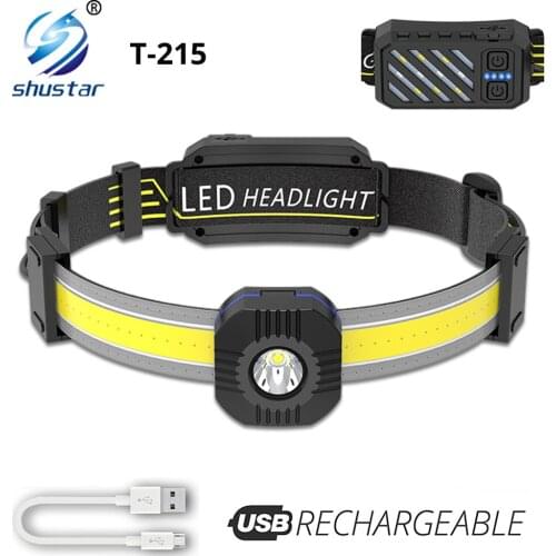 XPG+COB Super bright LED Headlamp Wide range lighting Waterproof LED Headlight Suitable for running, adventure, etc