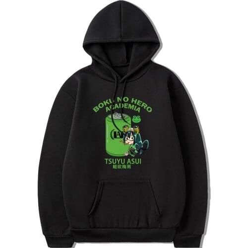 My Hero Academia Kawaii Tsuyu Asui Hoodies Unisex Clothes 2021 Autumn Print Graffiti Fashion Hip Hop Streetwears Pullover Casual