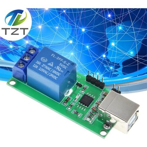 TZT Smart Electronics 5V 1 Channel USB Relay Module Programmable Computer Control For Smart Home 5 V 1Way Relays Board
