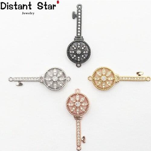 1.31*0.53in Key Gold Diy Jewelry Bracelet Necklace Accessories Jewelry Making Bracelet Necklace Connector Copper Sun Flower Hole