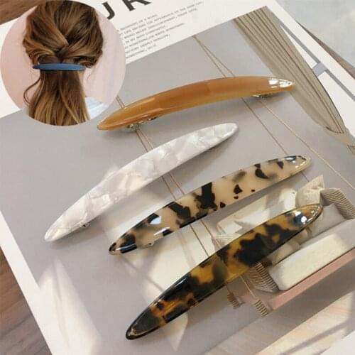Fashion Vintage Acetate Geometric Hair Clips For Women Girls Hairpins Barrettes Leopard Print Long Barrette Hair Accessories