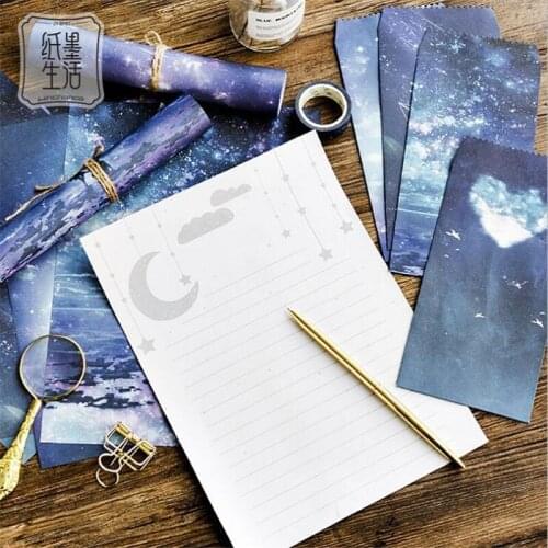 2 4 Lomo Card w16 Aesthetic Stars Letters Stationery School Creative Student Supply Cute Sobres 03253 Envelope