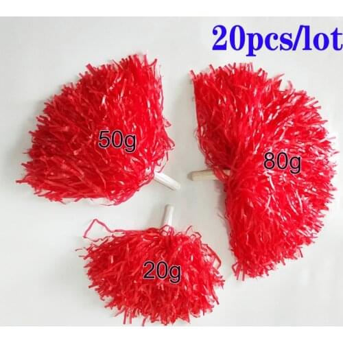 20pcs Plastic Cheerleader Pom Ppom Girl Cheer Refueling Props Cheerleading Pompon Pompoms NonFading plastic hand flowers