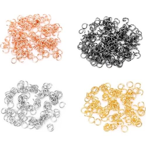 200Pcs/lot 0.6x4mm Stainless Steel Hypoallergenic Gold Black Open Jump Rings Connector for DIY Necklace Jewelry Making Findings