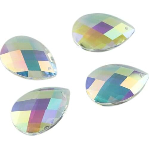 38mm 10pcs/lot AB Transparent Crystal Chandelier Beads Crystal Prism Pendant Cross Pendant