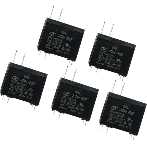 5 Pieces JQX-62F-012-1H Water Heater Microwave Oven Relay Coil 12VDC