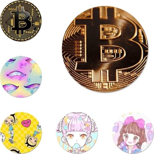 Bitcoin Ahegao Harajuku Cartoon Brooch Pin Cosplay Badge Accessories For Clothes Backpack Decoration Gift