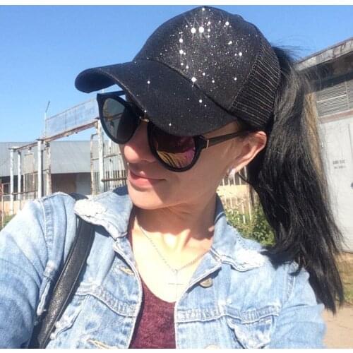 Baseball Cap Ponytail Hat Messy Buns Trucker Plain Baseball Visor Cap Unisex Glitter Hat Fashion Streetwear Hip Hop Caps Кепка