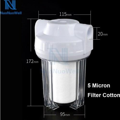 NuoNuoWell Large Flow Pre Filter For Water Purifier 5 Micron PP Cotton Filtration 1/2'' Female Thread Home Kitchen Water Supply