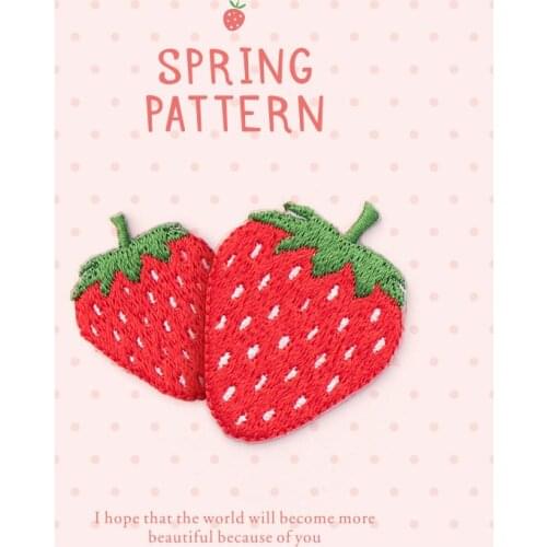Strawberry Embroidery Hot Cloth Sticker Clothes, Shoes, Hats, Fashion, Versatile,Down Jacket,Small Back Tape Decoration