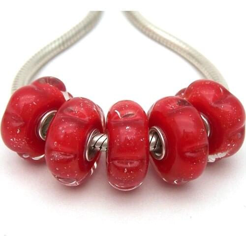 JGWGT 2286 5X 100% Authenticity S925 Sterling Silver Beads Murano Glass beads Fit European Charms Bracelet diy jewelry Lampwork