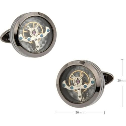 Classic Fashion Tourbillon Cufflinks for Mens Shirt Cuff Steampunk Watch Movement Cufflinks High Quality Brand Jewelry Copper