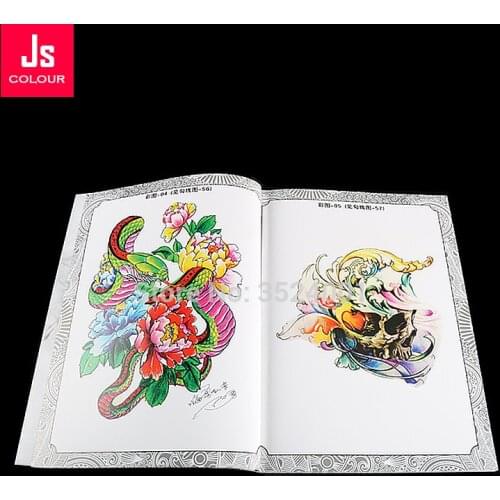 Tattoo Book Ornament Flower Animal Fish KOI Plants Tattoo Stencils PMU Body Art Accessories Suitable for Men Women 104 Pages