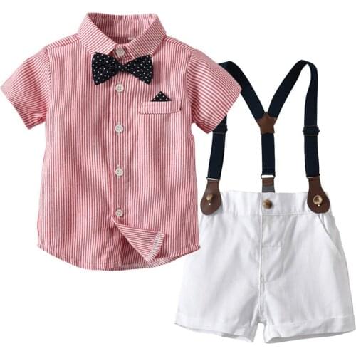 Toddler Boys Clothing Set Baby Suit Wedding Little flower boys Gentleman clothes T-Shirt+Pants 2pcs Wear Children Clothing sets