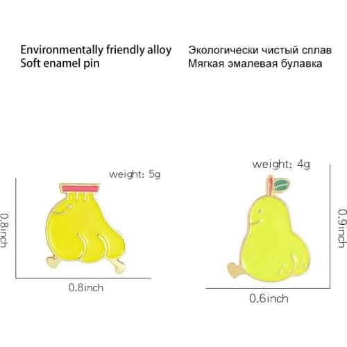 Creative lovely pear banana butt pin funny fruit shape pin accessories clothing bag shirt decoration gifts for friends