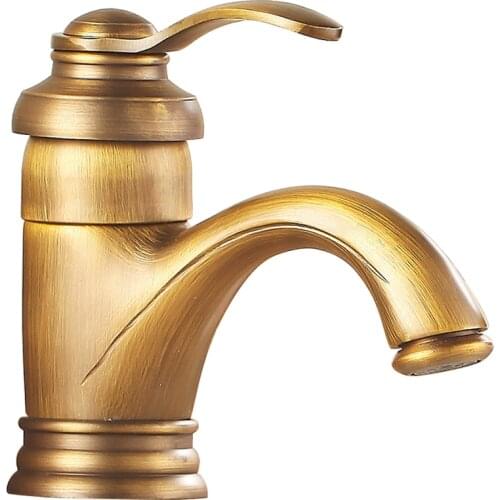 6" Antique Brass Basin Faucets Crane Sink Basin Water Mixer Tap Hot Cold Water With Two Pipes Kitchen Outdoor Garden Taps